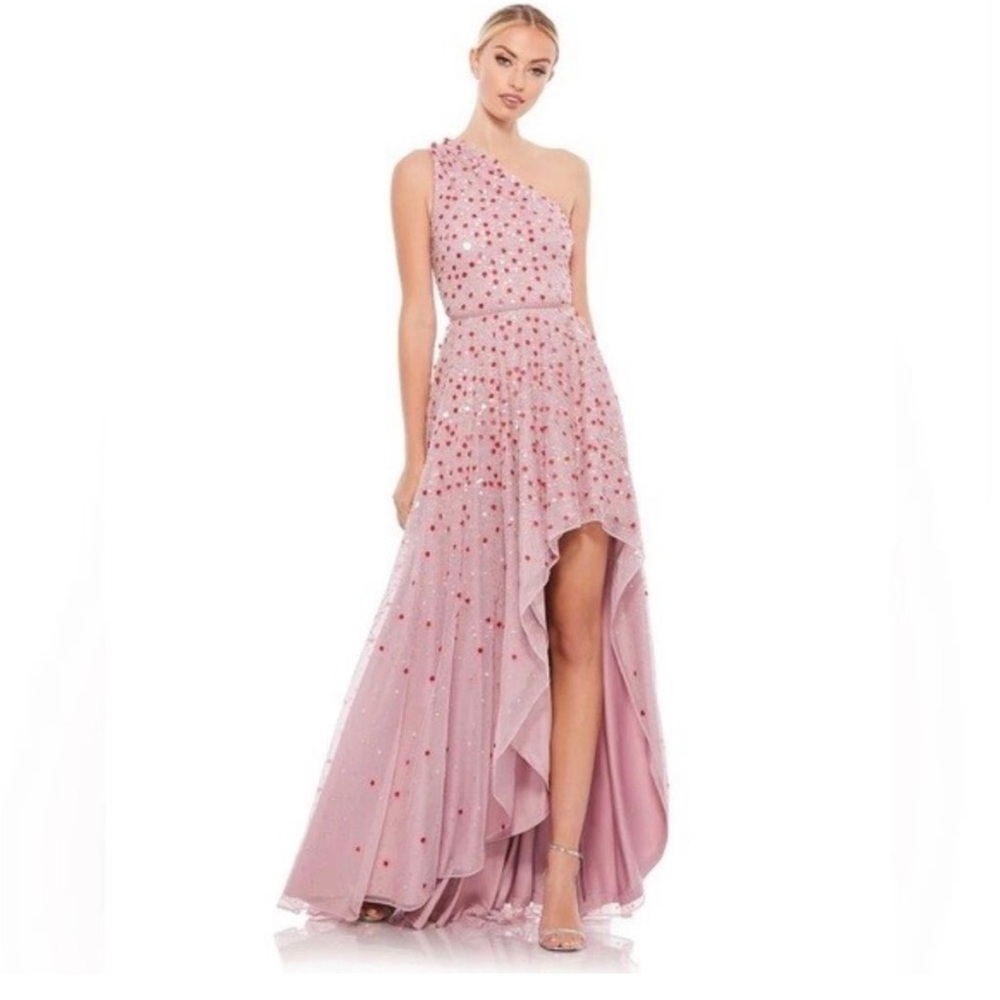 Elegant Pink One-Shoulder Mac Dugal Dress NWT